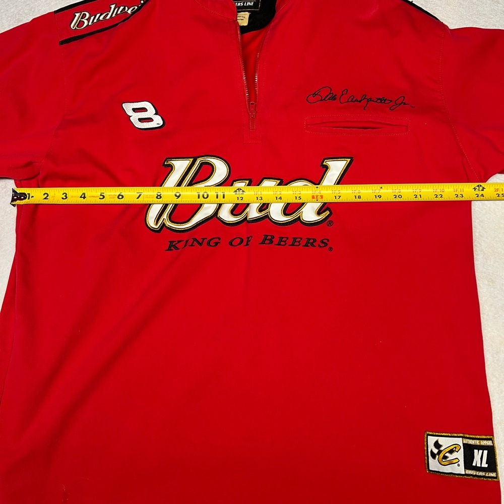 Vintage Chase Authentics XL Dale Earnhardt Jr Budweiser 1/4 Zip Pullover Shirt - Picture 8 of 9